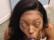Thumbnail for IndicaXX's Premium Video Young Hot Ebony Babe Sucks Off Dildo Like its A Real Cock POV