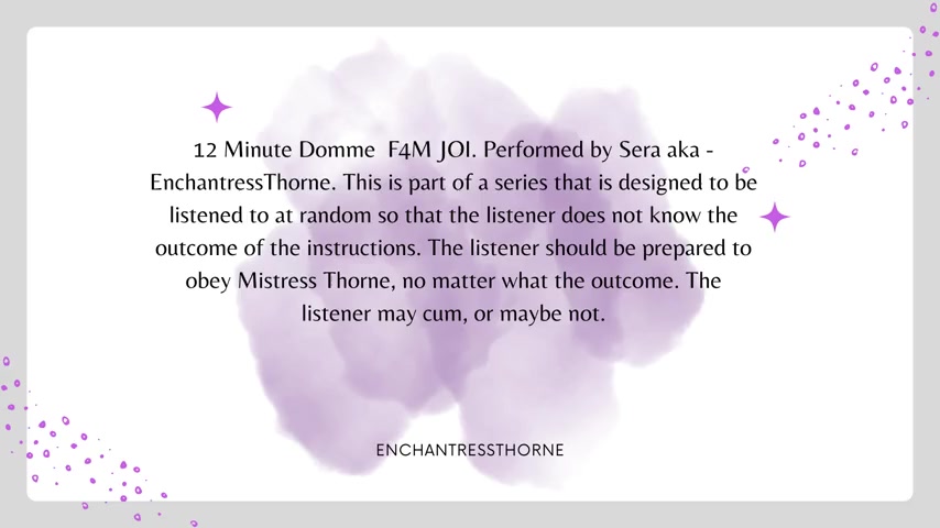 Thumbnail for EnchantressThorne's Premium Video F4M Domme JOI-CEI 1of12