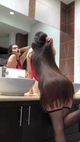Thumbnail for BrianaHunter69's Premium Video Alone in mt bathroom without panty.